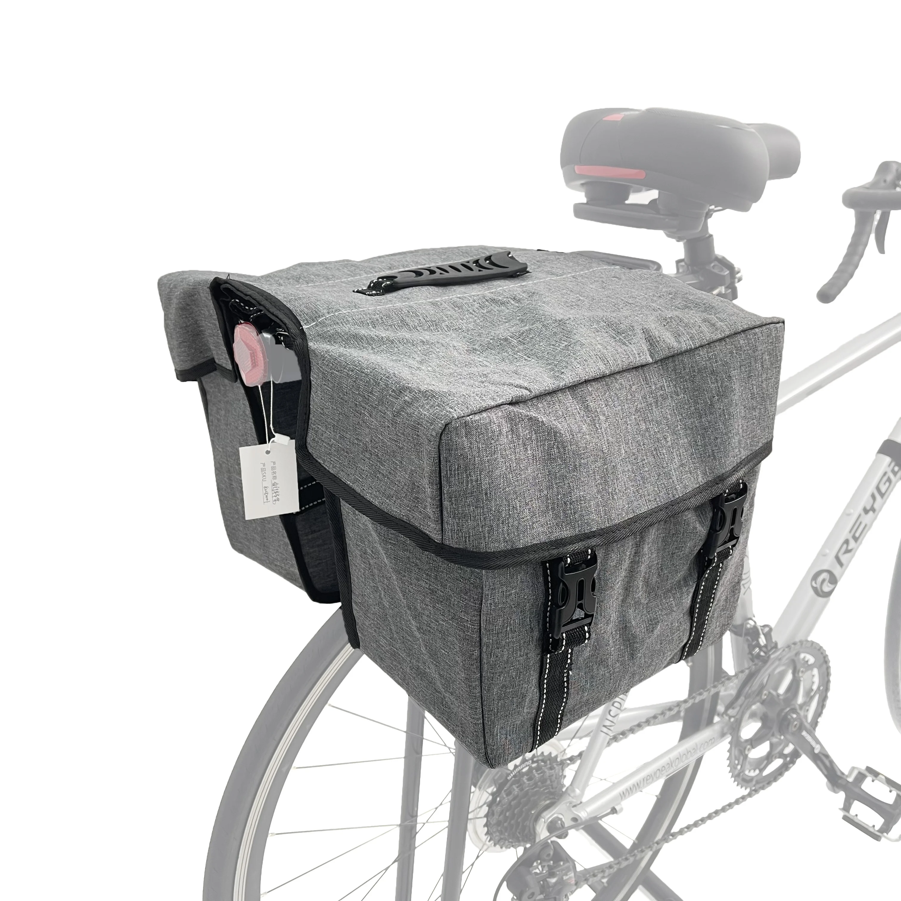 

REYGEAK Bicycle Panniers Bag 25L Cycling Double Rear Bag Trunk Pannier Bags Luggage Carrier