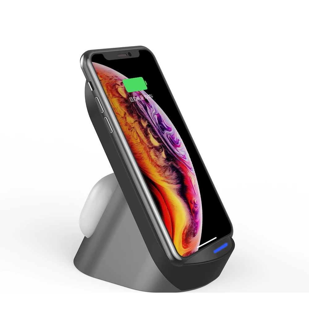

Mobile Phone Fast Quick Wireless Charging 2 In 1 Wireless Charger Station Dock