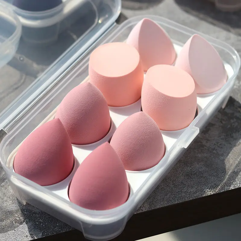 

Portable 8pcs Foundation Powder Puff Makeup Sponge Beauty Tools Cosmetic Puff with Travel Storage Case, Customized