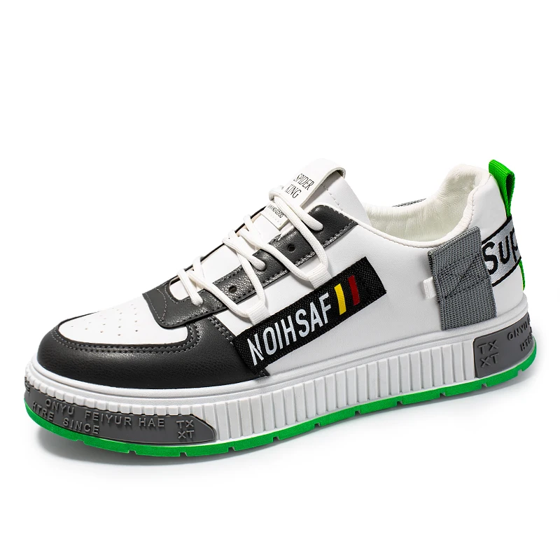 

Hot Selling White Black Color Men Comfort Casual Leather Shoes and Sneakers