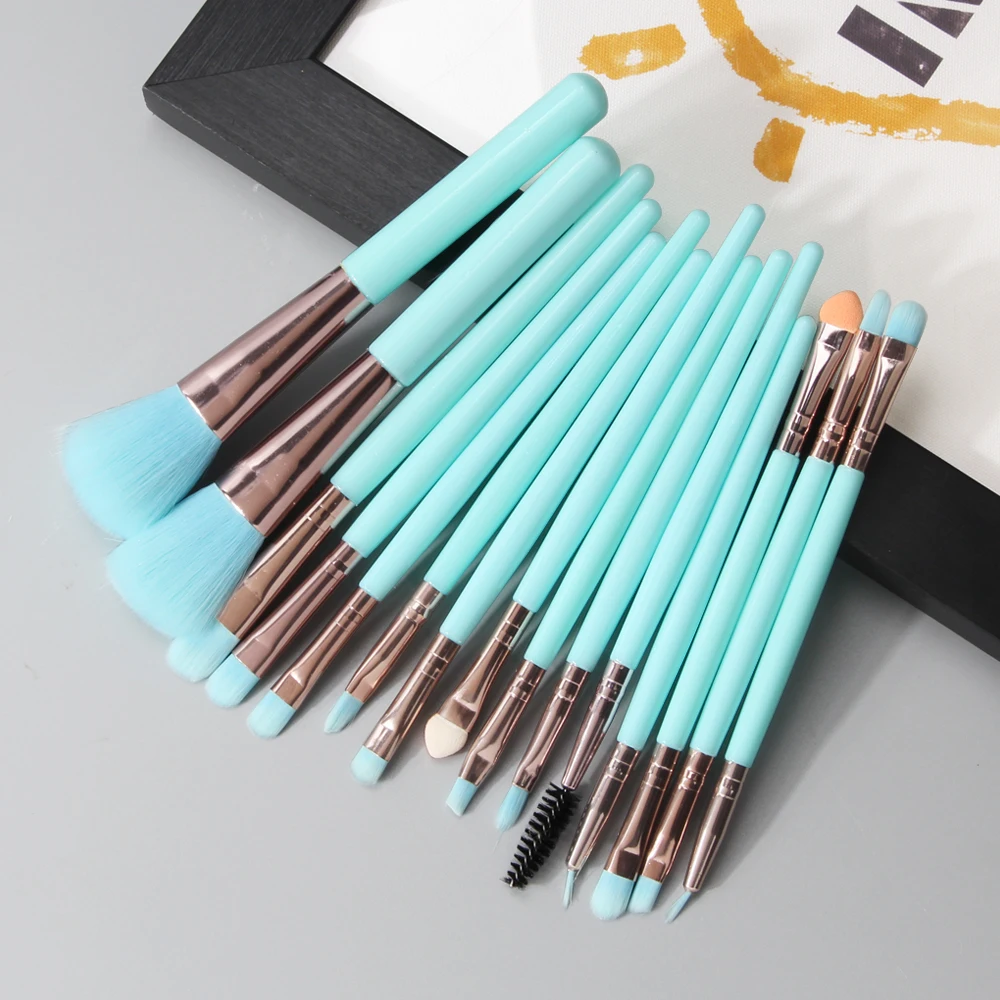 

6 15 20 Pcs Professional Private Label Facial Eyeshadow Foundation Cosmetic Brush Set Makeup Brush Set Wholesale