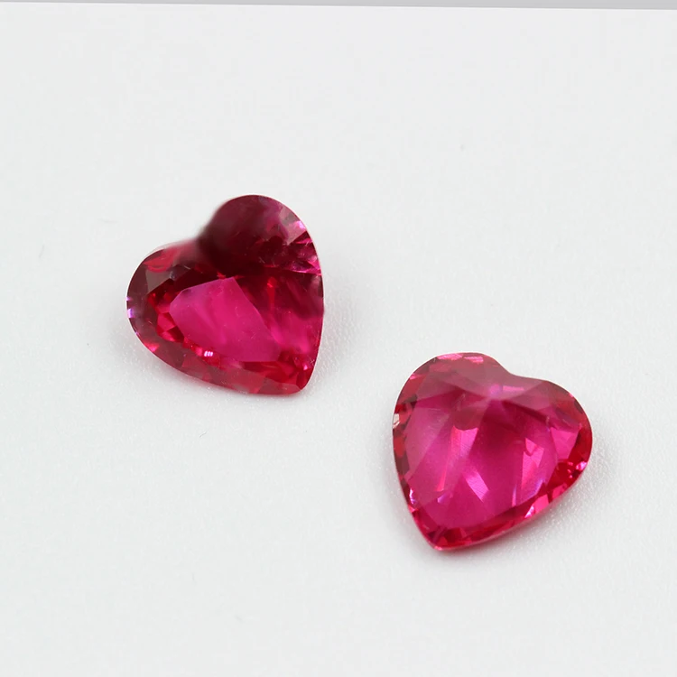 

Wholesale 7x7mm Heart Shape Loose Gemstone Red Ruby #5 Synthetic Corundum