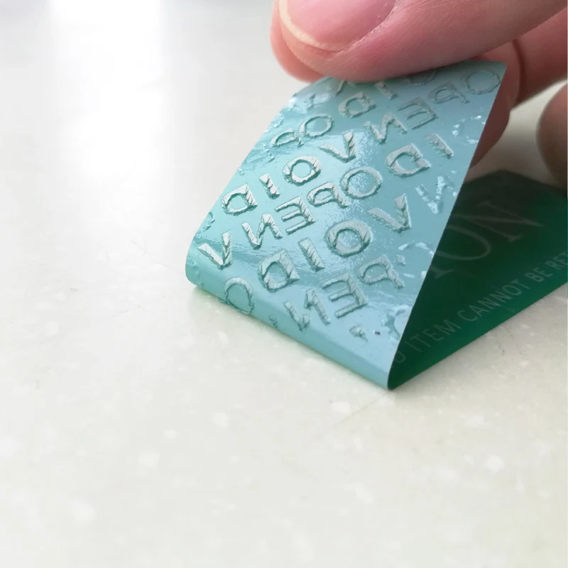 cosmetic clear perforated 34 inch square blank numbered tamper