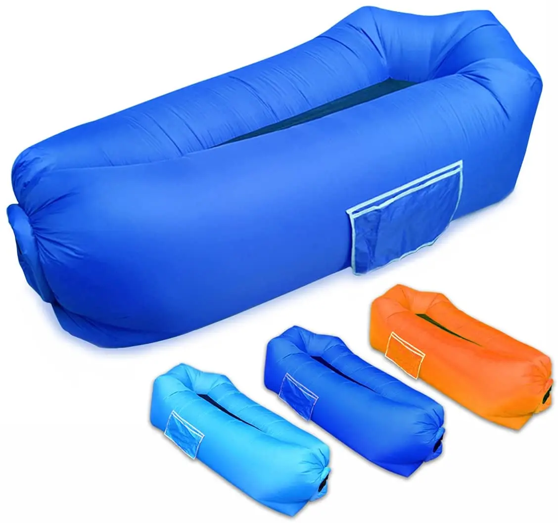 

Inflatable Pouch Couch Mesh Breathable Camping Lazy Bag Outdoor Air Lounger, Blue , green , yellow, orange , purple, red etc