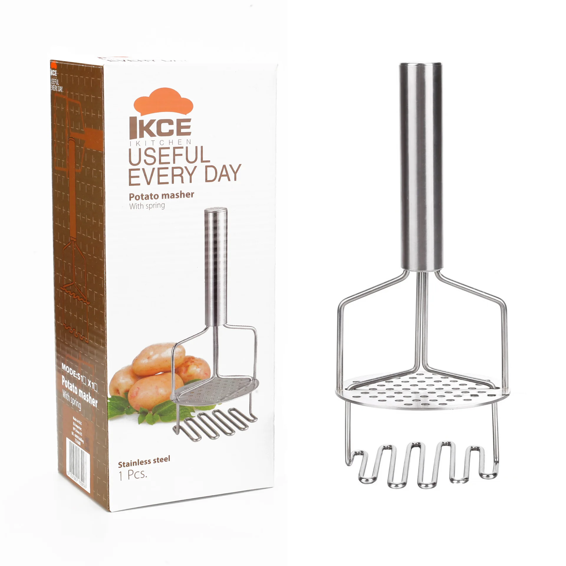 

Low Price Wholesale Fruit And Vegetable Stainless Steel Potato Press Potato Masher, As picture