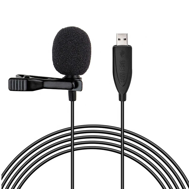 

Professional USB Clip Collar Lavalier Microphone For Laptop Computer With Low Price