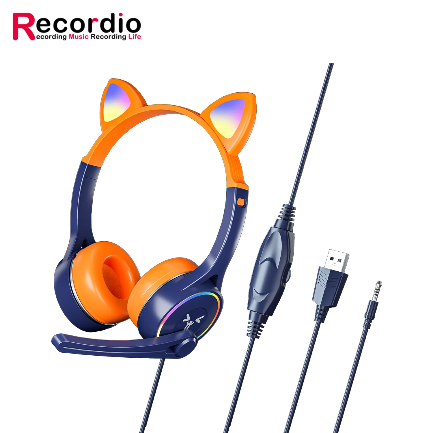 

GAE-G30 factory direct sales of high-value cat ears cute wind gaming headset stereo heavy bass effect headset Game Accessories