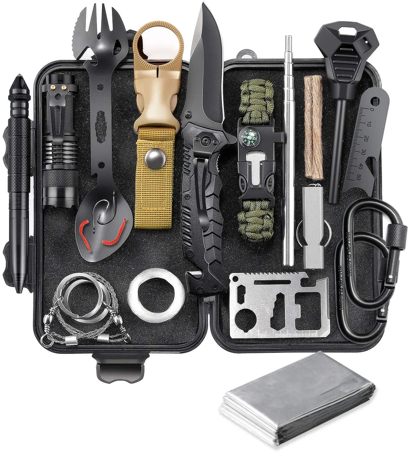 

Mens gift survival kits waterproof emergency custom branding 24 in 1 survival gear, Multi-colors