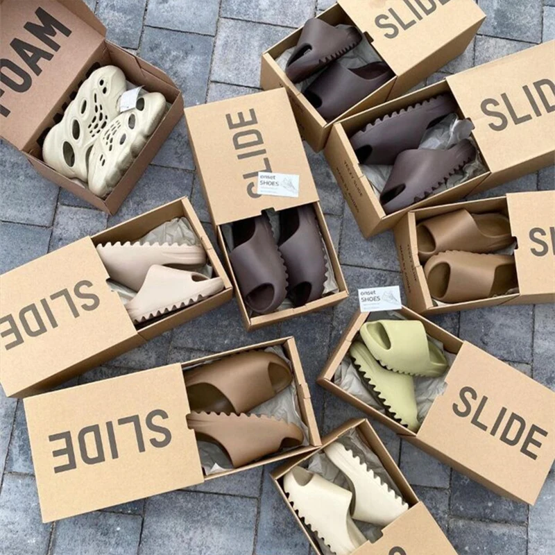 

Custom Original Sandals Cheap Yeezy Slides Slippers Womens Colorful Yeezy Inspired Slides Men Yeezy Slides With Box, Picture