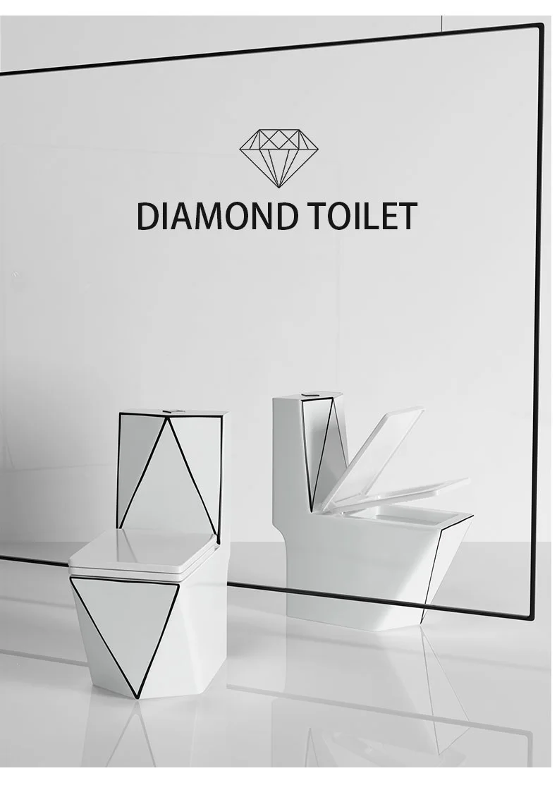 2020  diamond shape  bathroom toilet Washdown one piece toilet Siphonic water close set simple design INS design