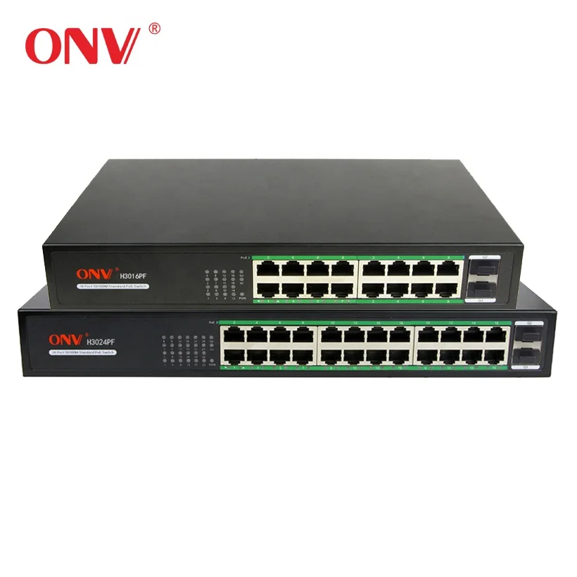 

ONV brand best manufacturer Gigabit PoE switch fiber 16 24 port 48V unmanaged network switch support OEM ODM