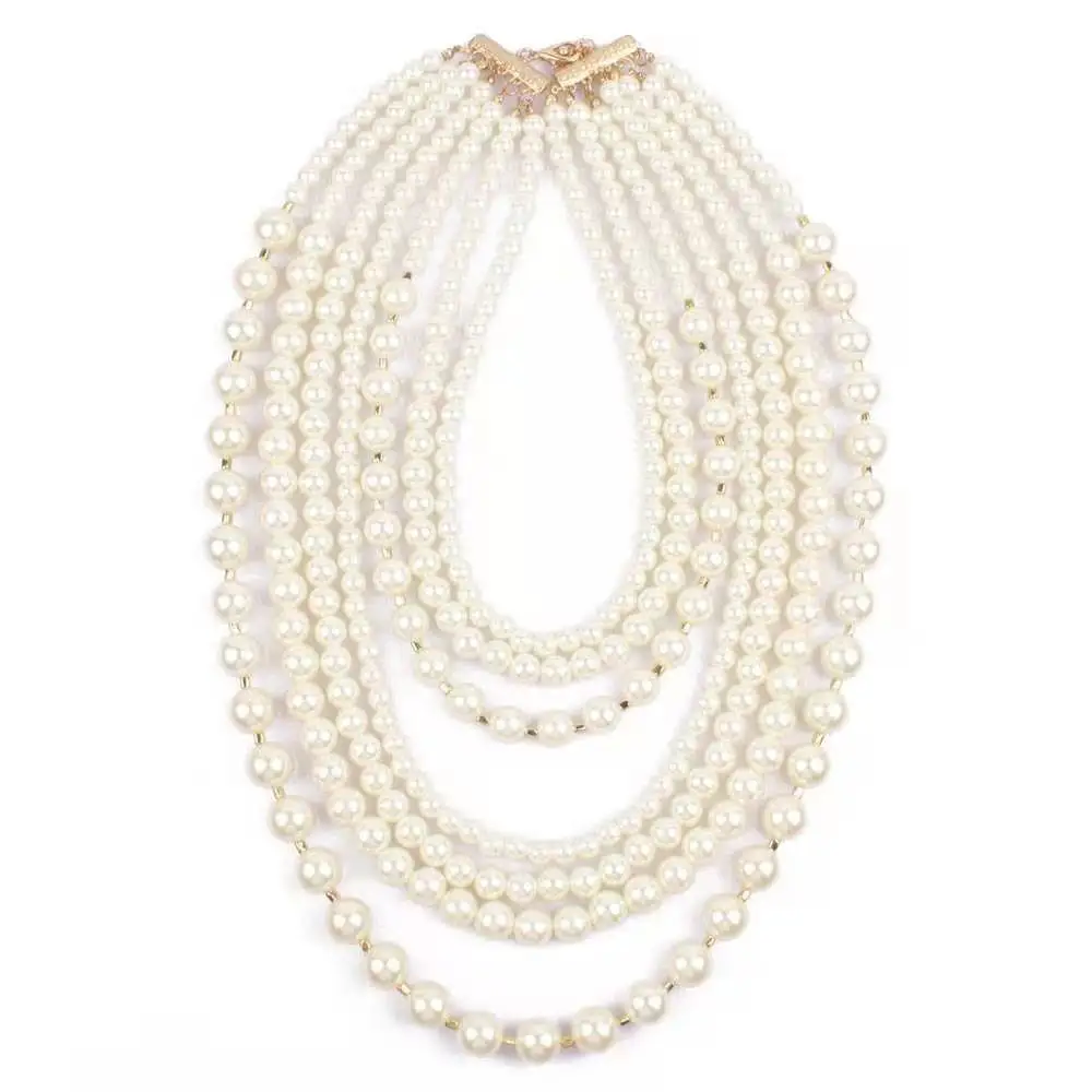 

2021 Fashion promotional multilayer cheap freshwater pearl necklace, Picture