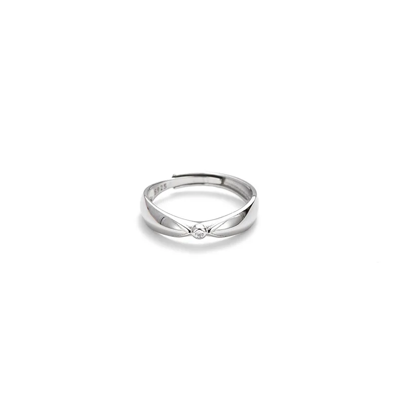 

High End Adjustable Fashion Jewelry Zircon 925 Sterling Silver Ring Men Rings