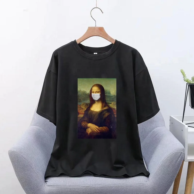 

Wholesale Tattoo Mona Lisa T Shirt men/women Black Lisa Louvre Kust Gemalde Da Vinci Portrait jacket croatia leather tshirt, Picture shows