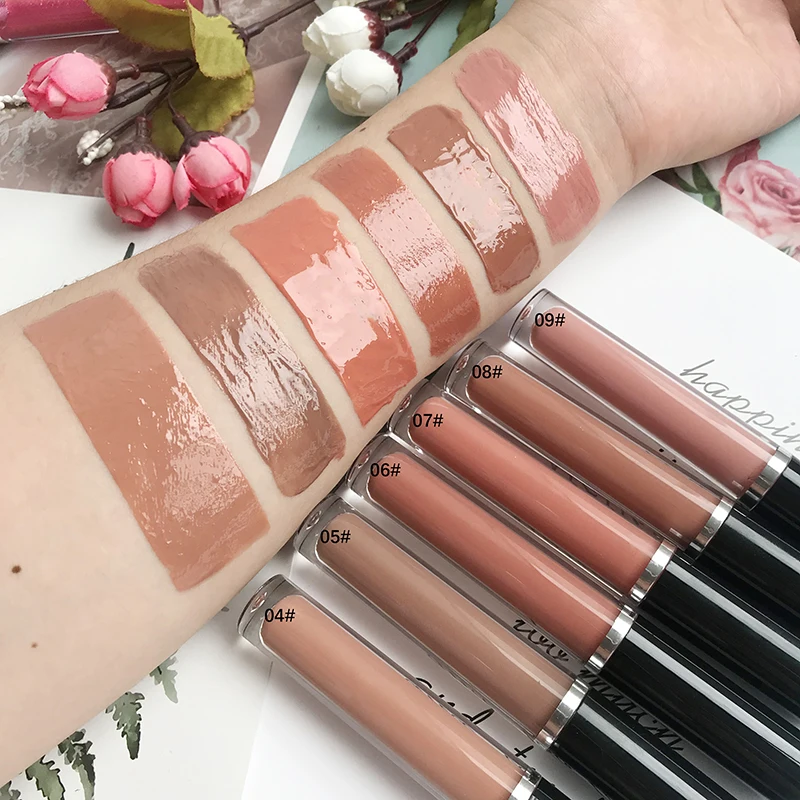 

Factory free shipping with my logo glossy lip gloss vendor, 23 colors