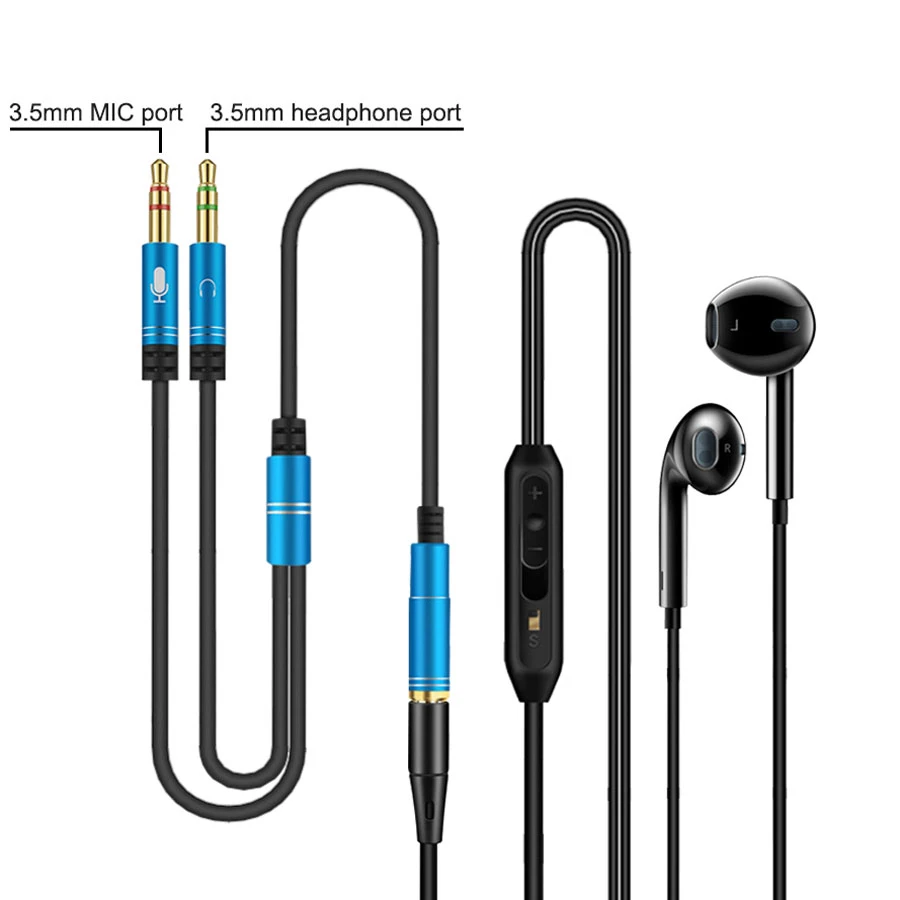 
Headphone Splitter Earphone Adapter 3.5mm Jack Female to 2 Male Audio Aux Cable 