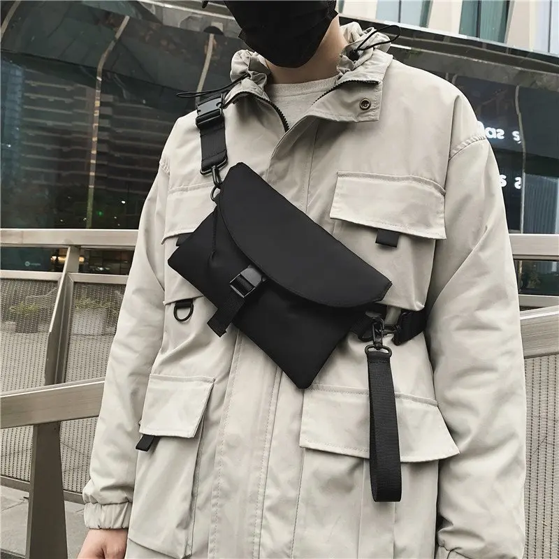 

2021new fashion crossbody shoulder bag casual chest bag for men, As picture