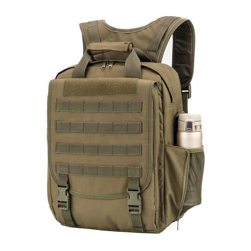 

Military Tactical Laptop Bag U.S.A Warehouse DDP Multi-function MOLLE System Straps Patches 600D PVC O.D Green Backpack