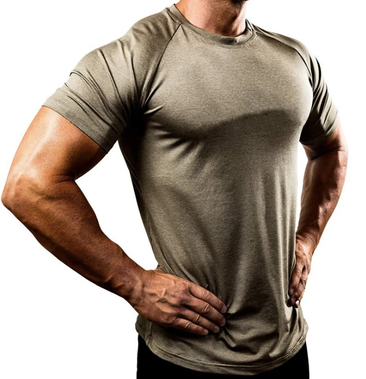 

Custom Men Fitness Fashion Breathable Compressed Tights Gym Training Jogging Wear High Elastic Cation Sportswear T-shirt, As picture