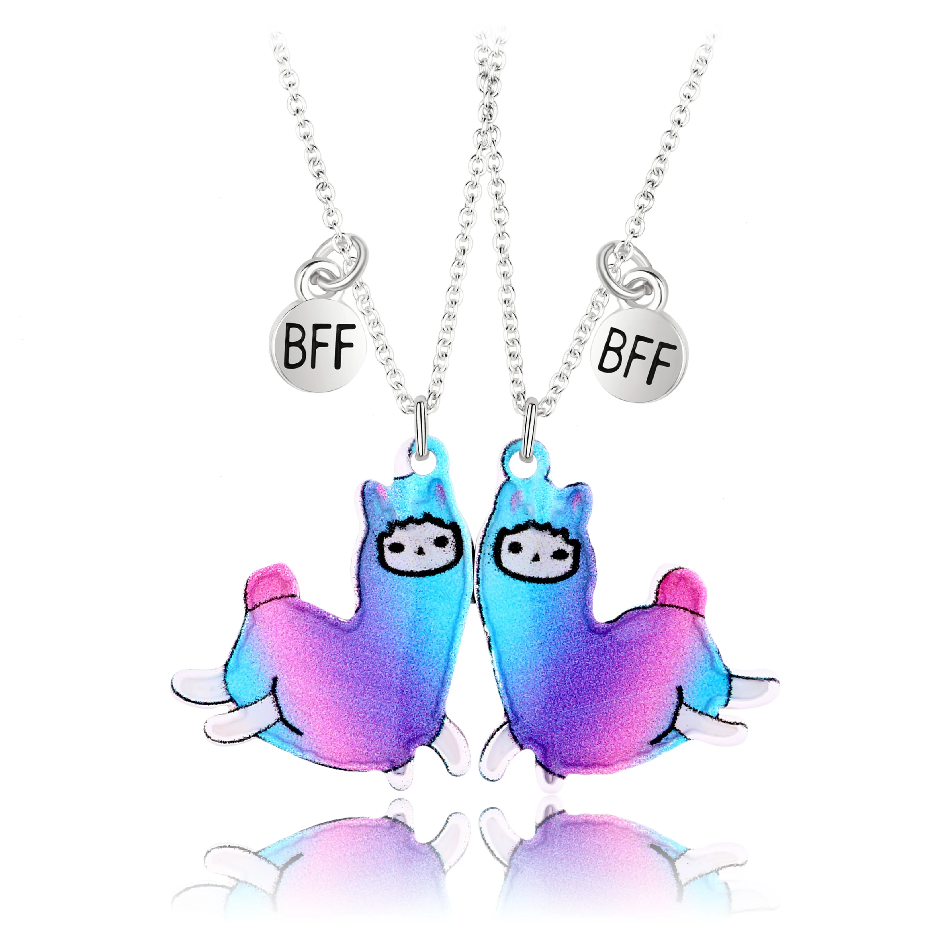 

Fashion New Cross-border Best Friend Necklace Pendant Necklace Jewelry Necklace 2PCS for a Set of Alpaca Animal for Children