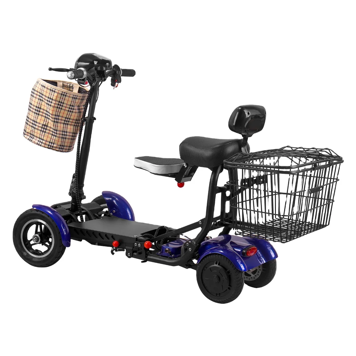 

easy to carry handicapped 4 wheel folding wheelchair electric mobility scooter convenient for elderly travel, Open