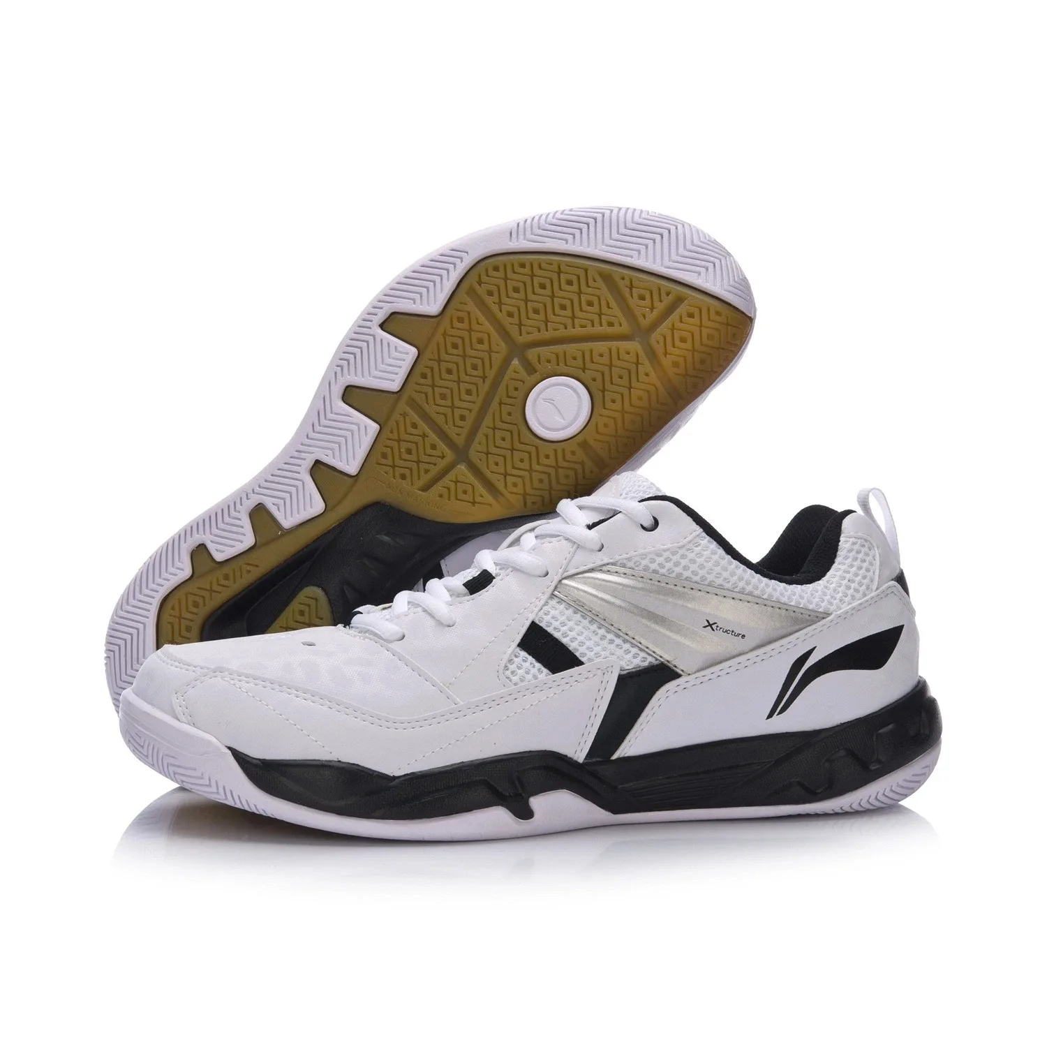 

Li Ning men's wear resistant anti slip badminton training shoes Professional Breathable LiNing Sport Shoes Sneakers AYTM079, White