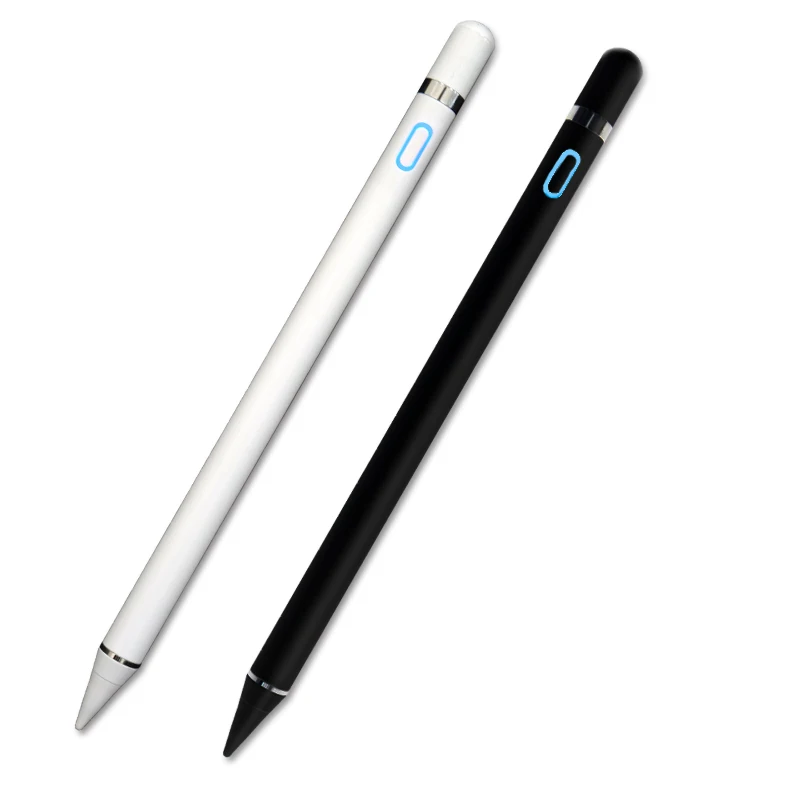 

European hot sell new fashion customized white colour metal alloy active stylus pen for touch screen for apples pencil, White/black