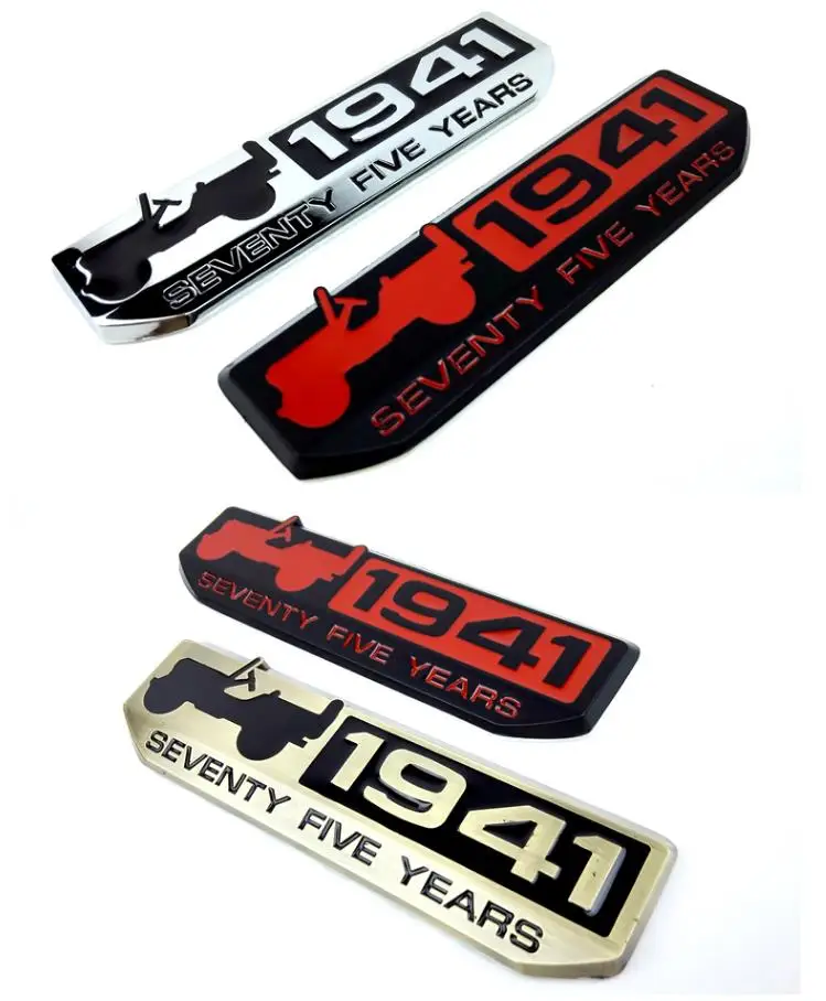 For Jeep 75th Anniversary 1941 Car Logo 3d Emblem Sticker Badge Grand ...