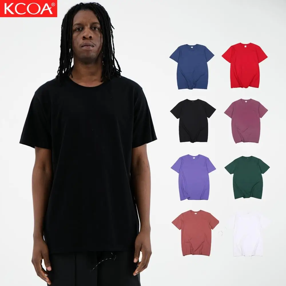 

2019 KCOA Hot Selling Low MOQ Black Blank Cotton Mens T Shirts Custom Printing, 13 colors in stock or custom colors