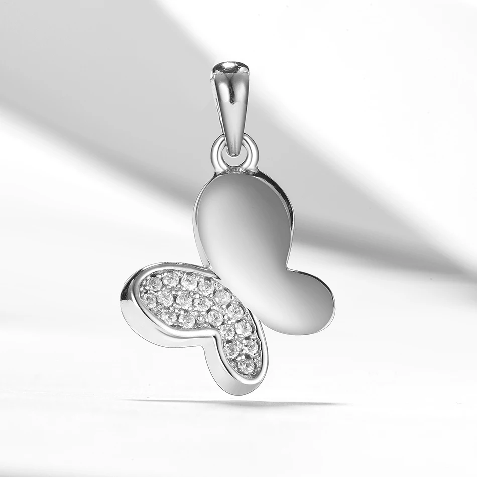 

Classic jewelry 925 sterling silver cubic zirconia pendant butterfly pendant fit necklace for woman girls DIY making