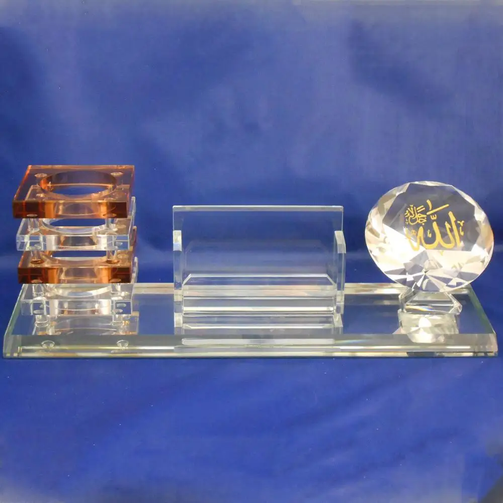Custom Crystal Business Card Holder Glass Pen Holder Muslim Gifts Buy