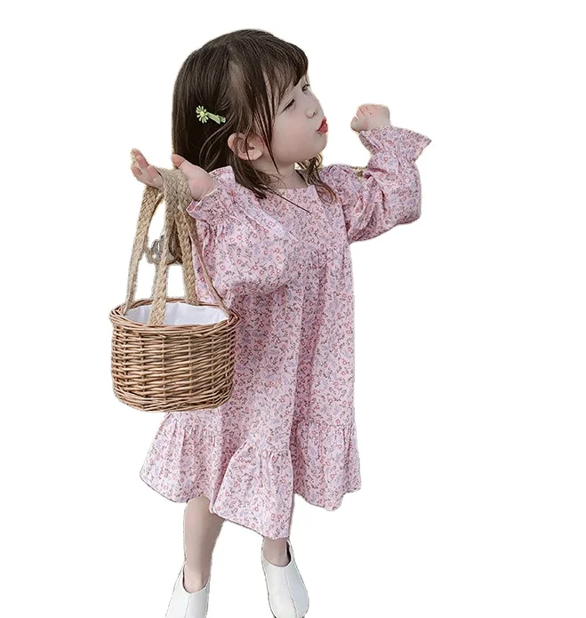 

Girls dress autumn Korean style long-sleeved floral baby princess dress