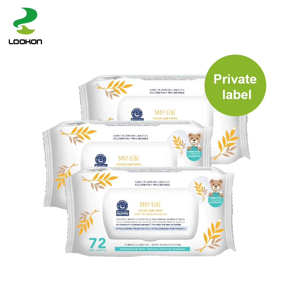 

Lookon Factory Directly Sale Private Label Water Baby Wipes Eco-friendly White Rectangle Household Scented Nonwoven Non-woven