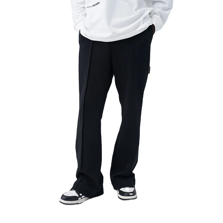 

Flared trousers latest arrival mens casual streetwear sweatpants 100 cotton loose custom comfortable pants, Black,gray