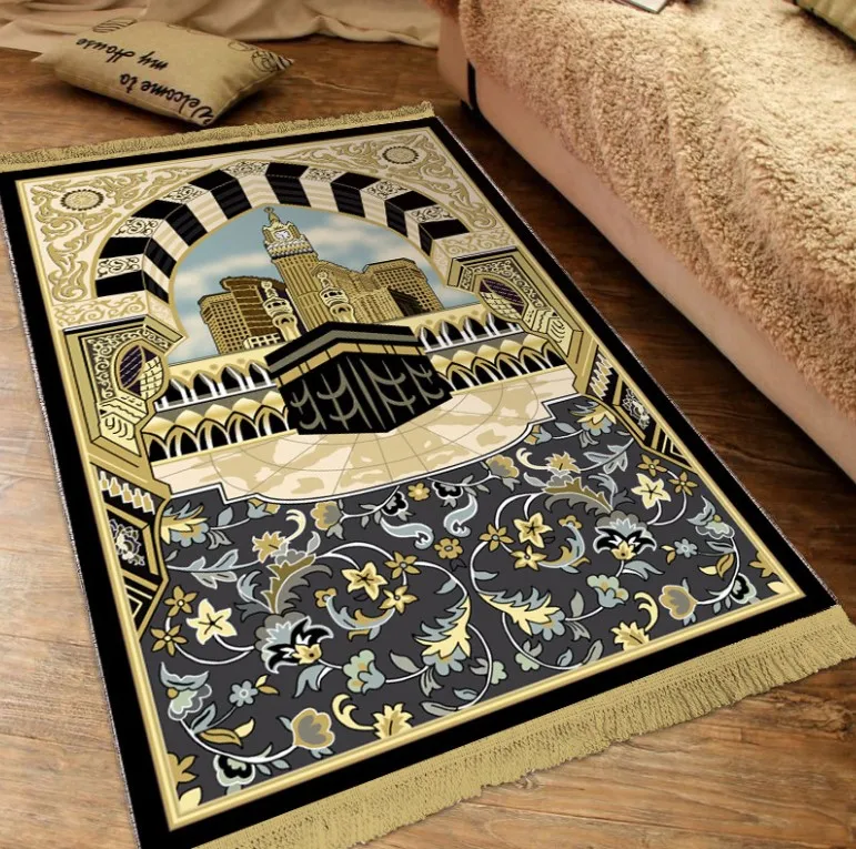 

Cheap Wholesale Factory Islamic Gift Travel Muslim Portable Prayer carpet Rug Pocket Mat Islamic Prayer Mat