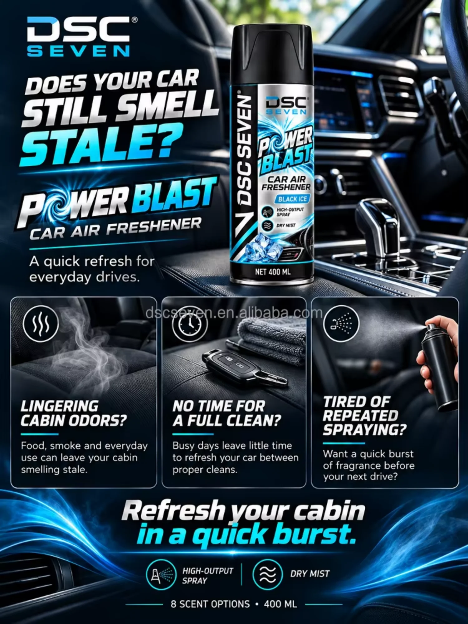 Wholesale 400ml Car Air Freshener Aerosol Spray Power Blast New Car Scent for Auto Detailing Shops and Distributors Wholesale 400ml Car Air Freshener Aerosol Spray Power Blast New Car Scent for Auto Detailing Shops and Distributors