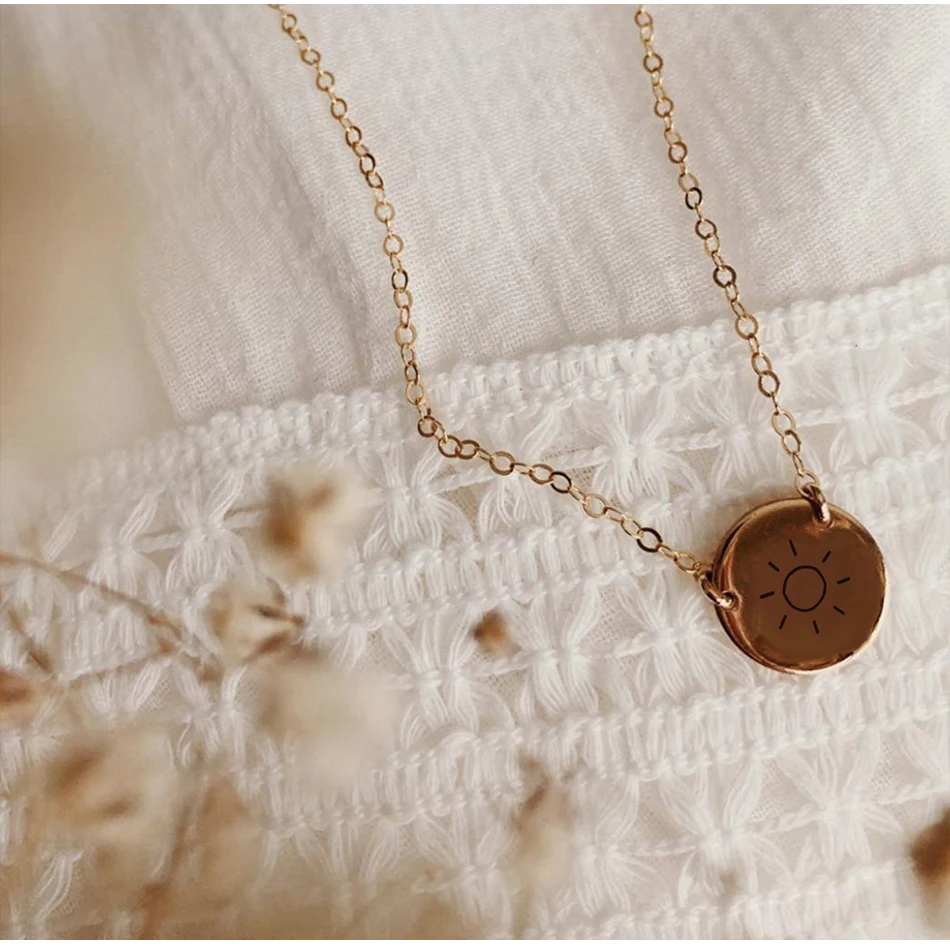 

Hot Sell Real Gold Couple Statement Silver Name Plate Beaded Charm Women Coin Engraved Stainless Steel Tennis Necklace