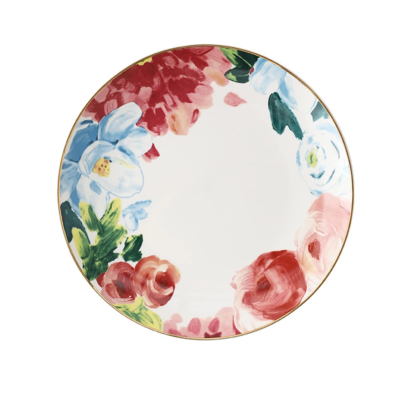 

Spring series American farm style fine bone china dinner plates