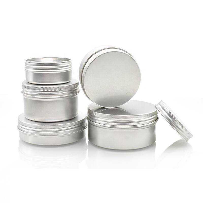 
free sample 1oz 2oz 50g 60g 120g 150g 180g 250g aluminum jars for cosmetic hand cream lip balm tea packing in stock 