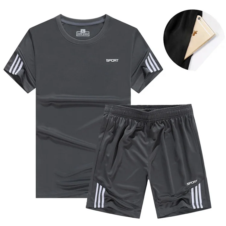 
Custom men gym clothing sportswear casual running soccer wear short sleeve training breathable soccer wear with pocket 