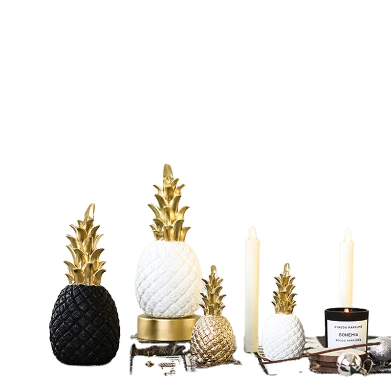 

Modern Nordic gold pineapple ceramic vase nature rough vase for home decor