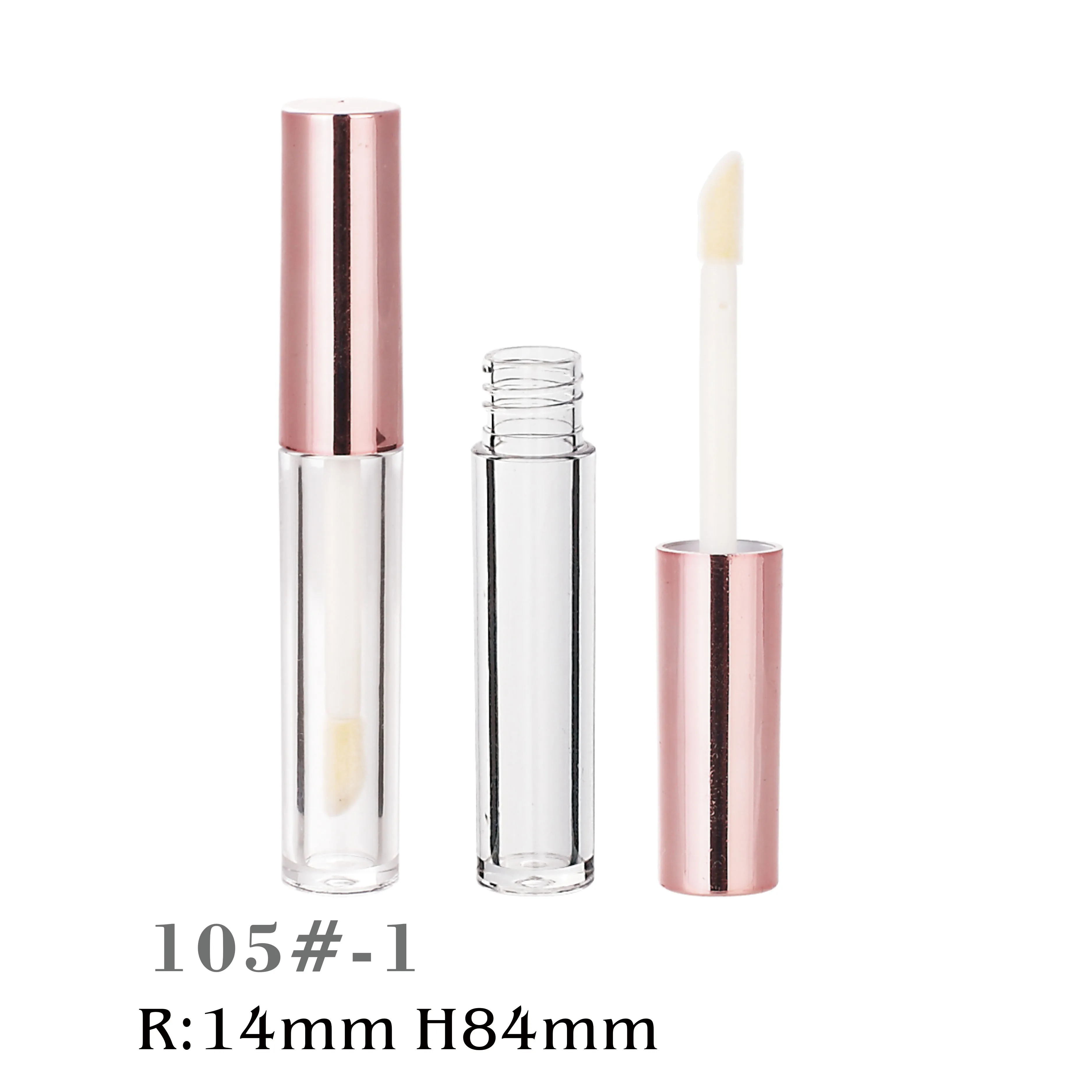 
Round Labia Glaze with Transparent Bottle Unique Cute Lip Gloss Tube 