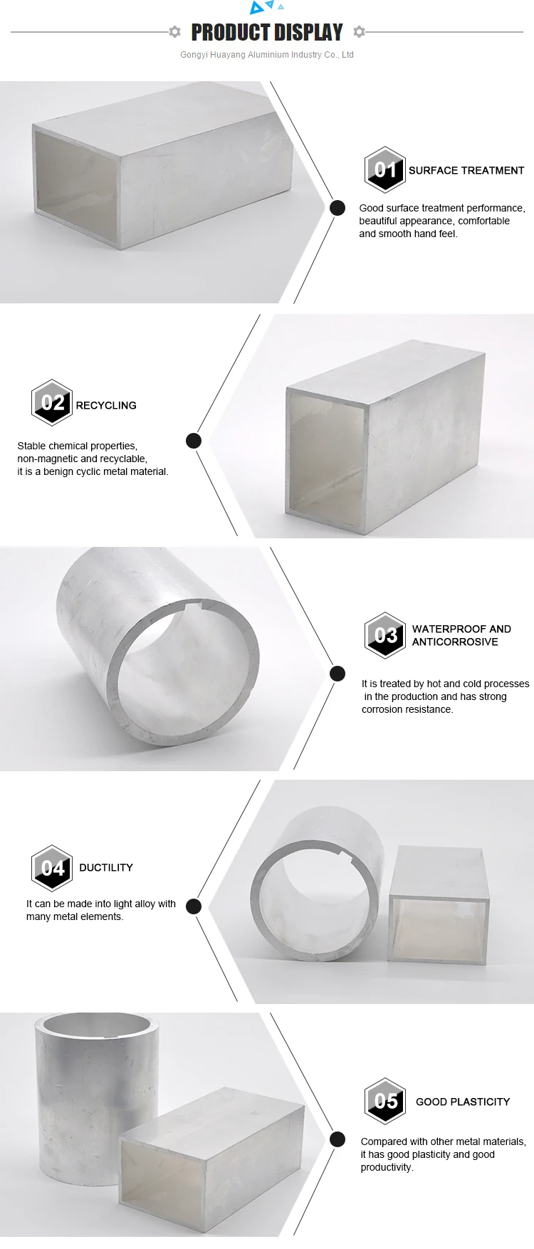 Extruded Aluminum Rectangular Rectangle Tubes Quarter Round Tube\/pipe Profiles Tubing Prices