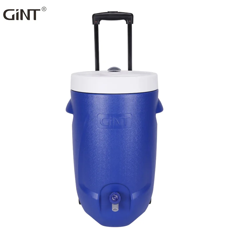 

GiNT 20L Chinese Suppliers Round Plastic Ice Water Cooler Jug Best Sale Water Insulated Ice Cooler with Wheels, Customized color