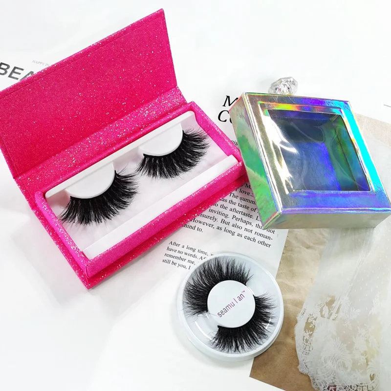 

100% Handmade Real Mink Lashes Private Label Eyelashes 25mm 3D Real Mink Eyelash