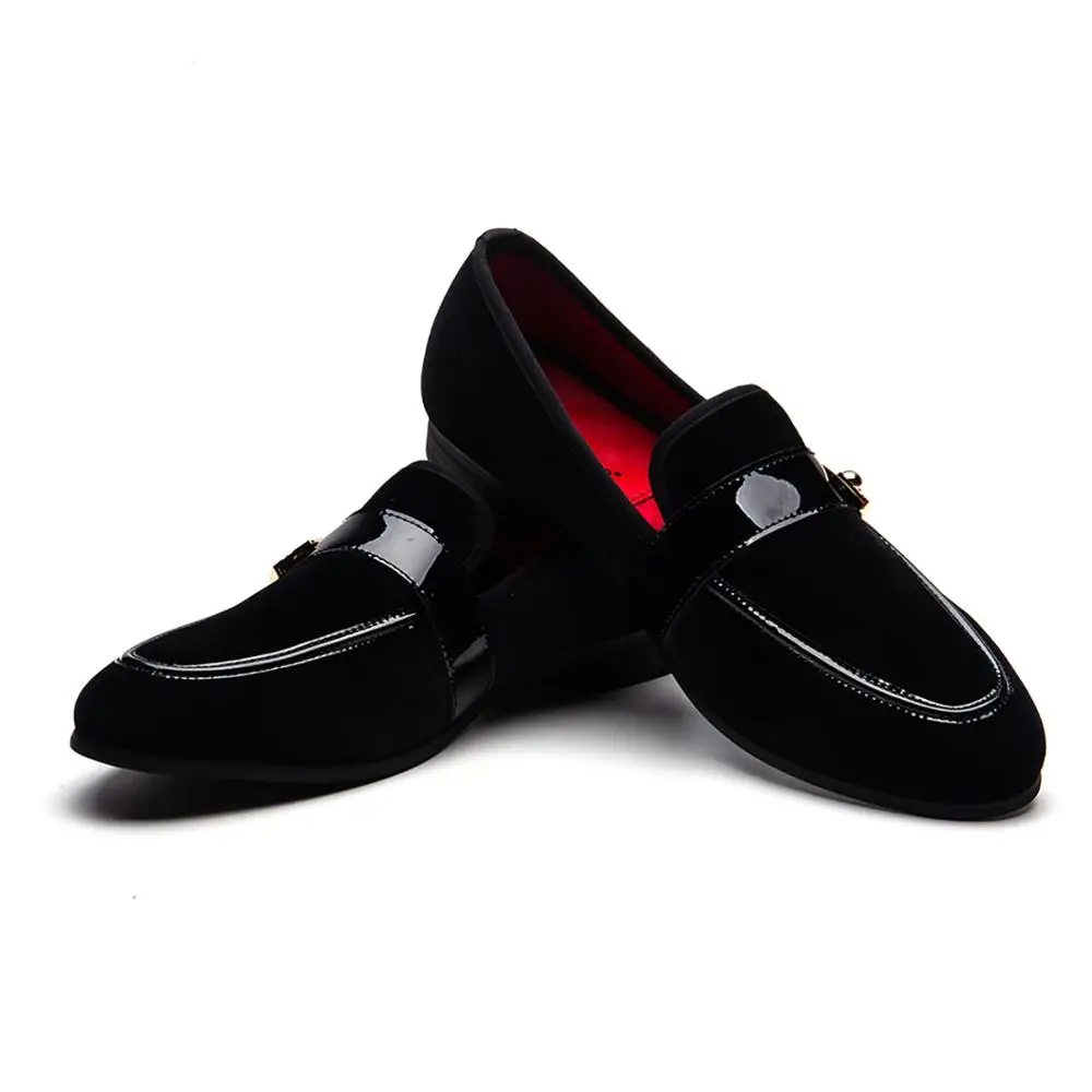 

Men Loafers High Quality Genuine Leather Loafers Shoes Men Flats Metal Loafers Shoes