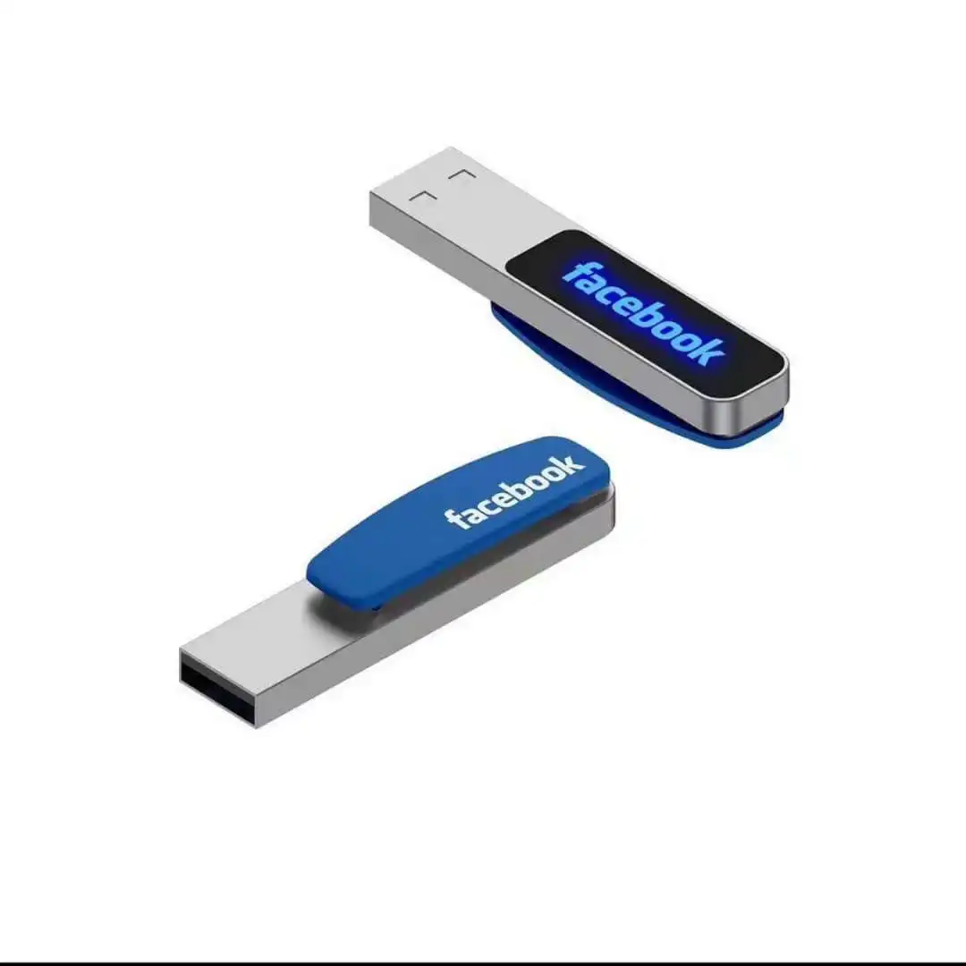 

2021 new model Clip LED USB memory stick flash disk Custom Usb 3.0 Pendrive 3D Logo 32G 64G 128G