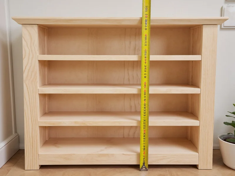 Measuring record spacing on DIY wooden storage shelves