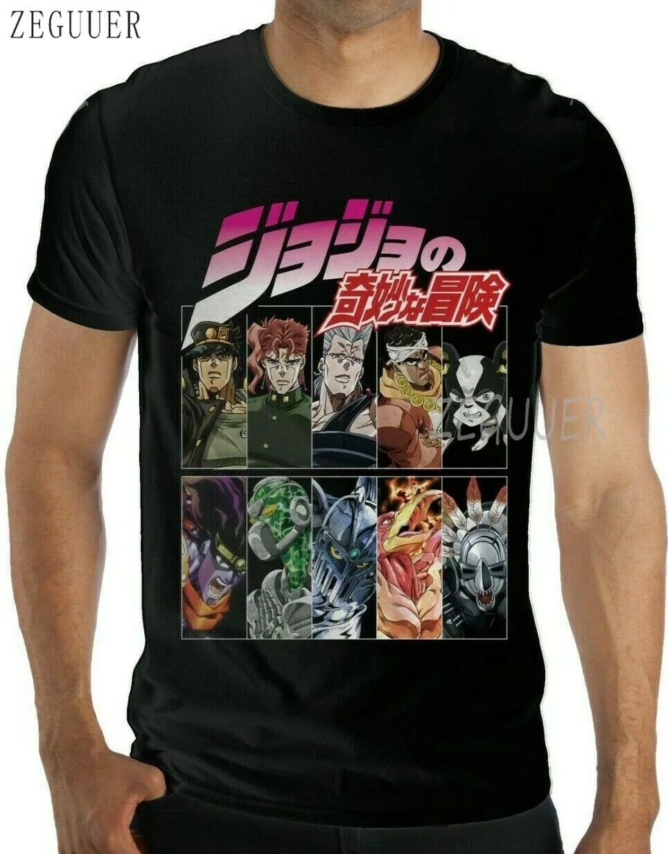 

Wholesale Jojo S Bizarre Adventure Anime Printed Tees Hip Hop T-shirt Customized Cotton Man Graphic Tshirt 100% Cotton Knitted