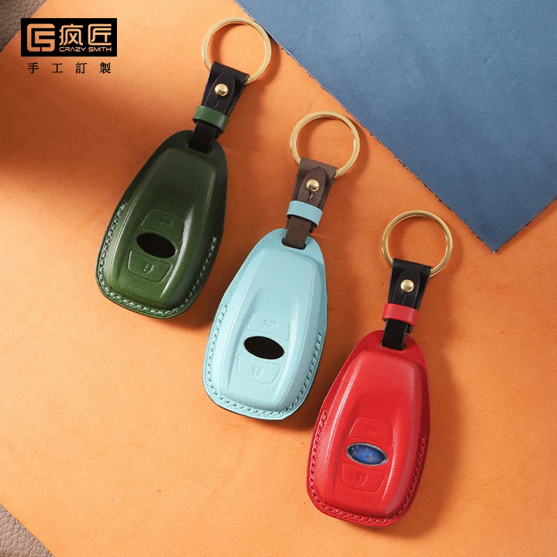 

2021 NEW High Grade LeatherCraft Hand Sewing Genuine Leather Smart Car Key Case Cover for Subaru Forester/Outback/BRZ/XV, 17 color available